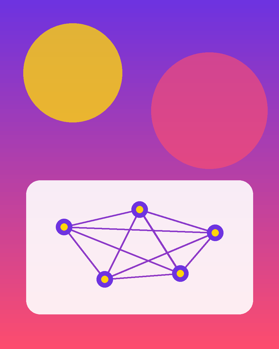 Colorful illustration of AI nodes and automated workflows