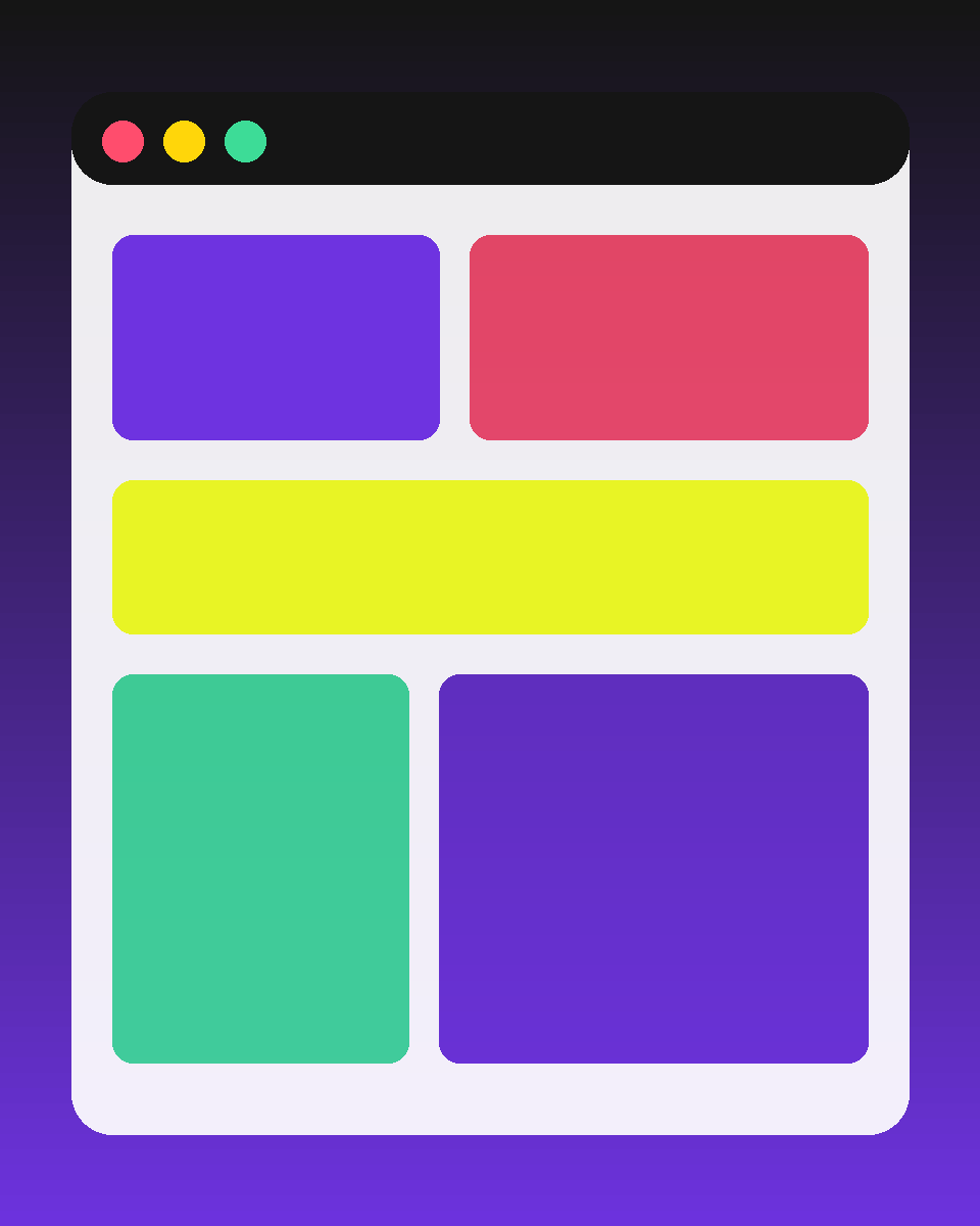 Colorful illustration of a high-performance website layout